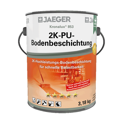 Jaeger Kronalux 2K-PU-Bodenbesch. 9,0 kg 8537032-700 Kieselgrau inkl. Härter